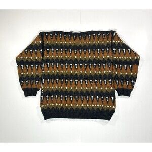 VTG 80s Dale Of Norway Dalegarn Hand Knitted Wool Sweater Size S-M Pullover Rare